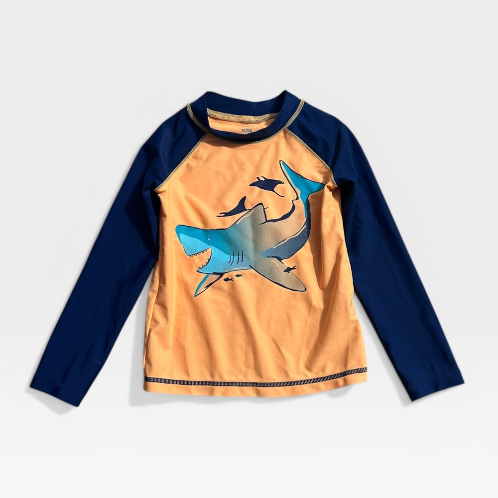 5 for $25🔥Carter's Shark Long Sleeve Swim Shirt Rashguard Toddler Size 5T